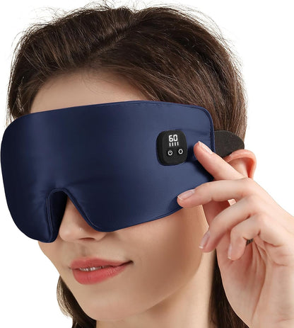 Heated Eye Mask for Dry Eyes, Cordless Warm Eye Compress with 4 Heat & time Levels, Eye Heating pad for Blepharitis, Styes, Travel, Improved Sleep, Gift
