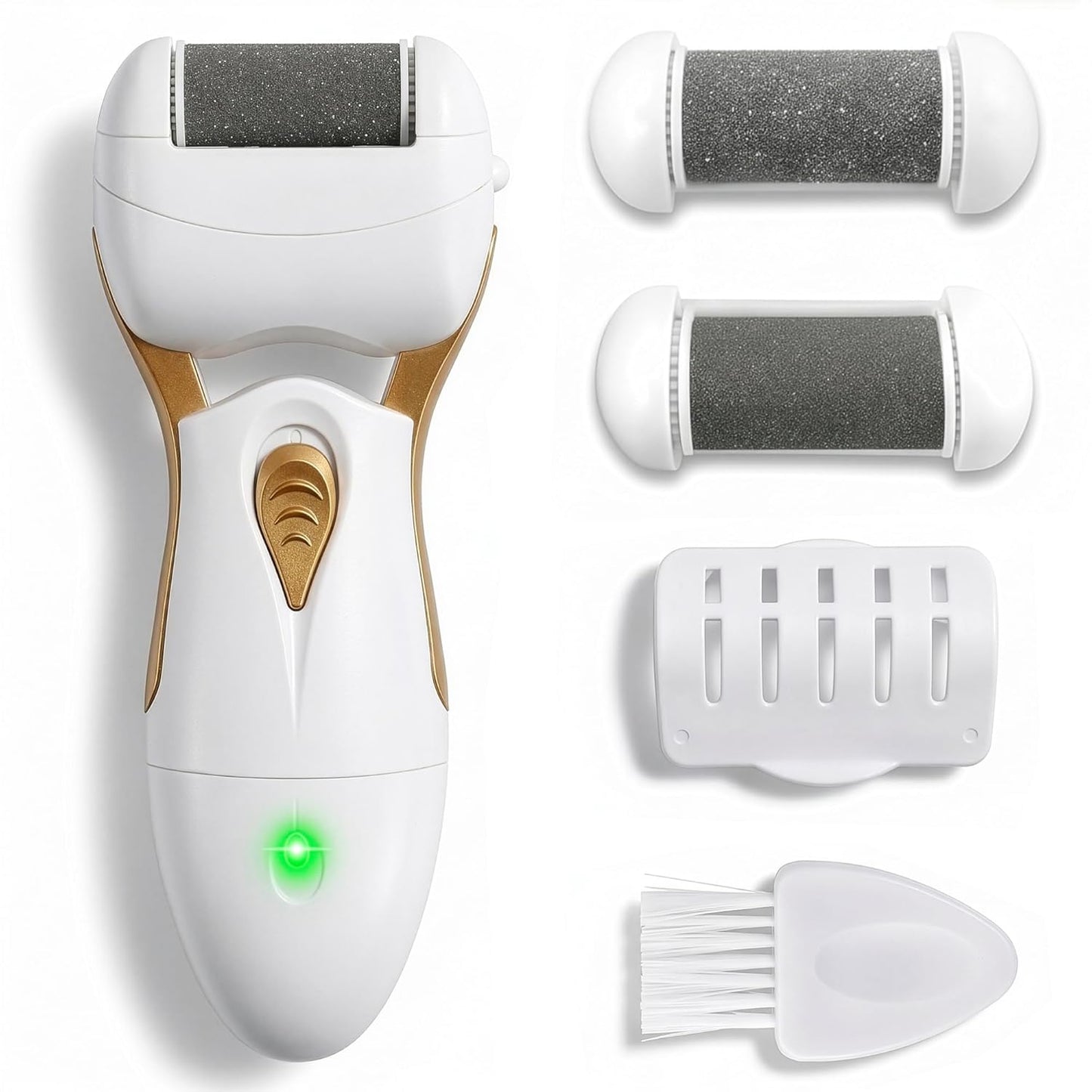 Electric Foot Callus Remover Tool for Dead Skin & Cracked Heels – Battery-Operated Foot Grinder with Replaceable Roller – Pedicure Tools for Feet & Toes – Smooth Feet at Home (Batteries Not Included)