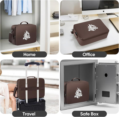 BALEINE Fireproof Document Box with Lock, Waterproof Fire Safe File Bag