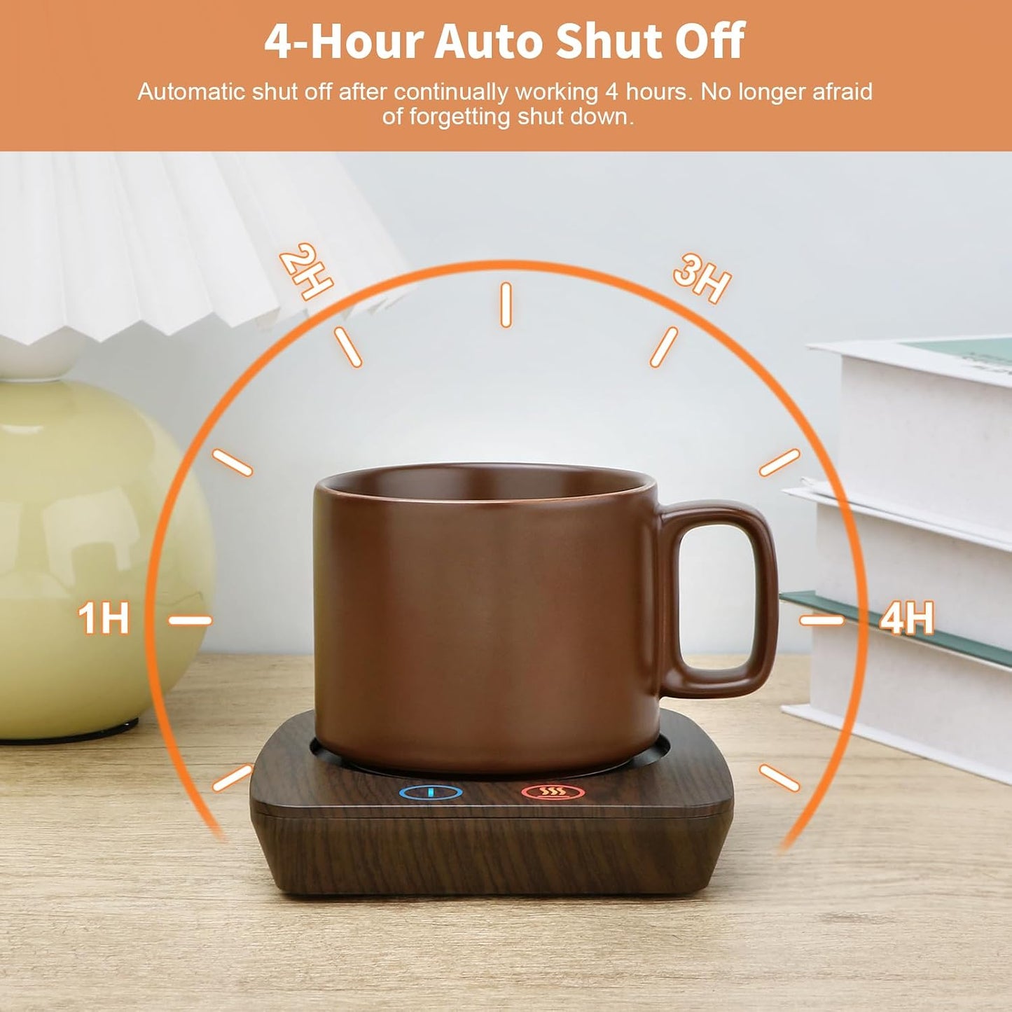 VOBAGA Mug Warmer& Coffee Mug Warmer for Office Desk Use, Candle Warmer with Three Temperature Settings, Coffee Warmer Plate for Cocoa Tea Water Milk with Auto Shut Off After 4 Hours, for Ideal Gifts