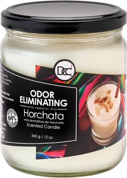 Vanilla Bean Odor Eliminating Highly Fragranced Candle - Eliminates 95% of Pet, Smoke, Food, and Other Smells Quickly - Up to 80 Hour Burn time - 12 Ounce Premium Soy Blend - Colors B