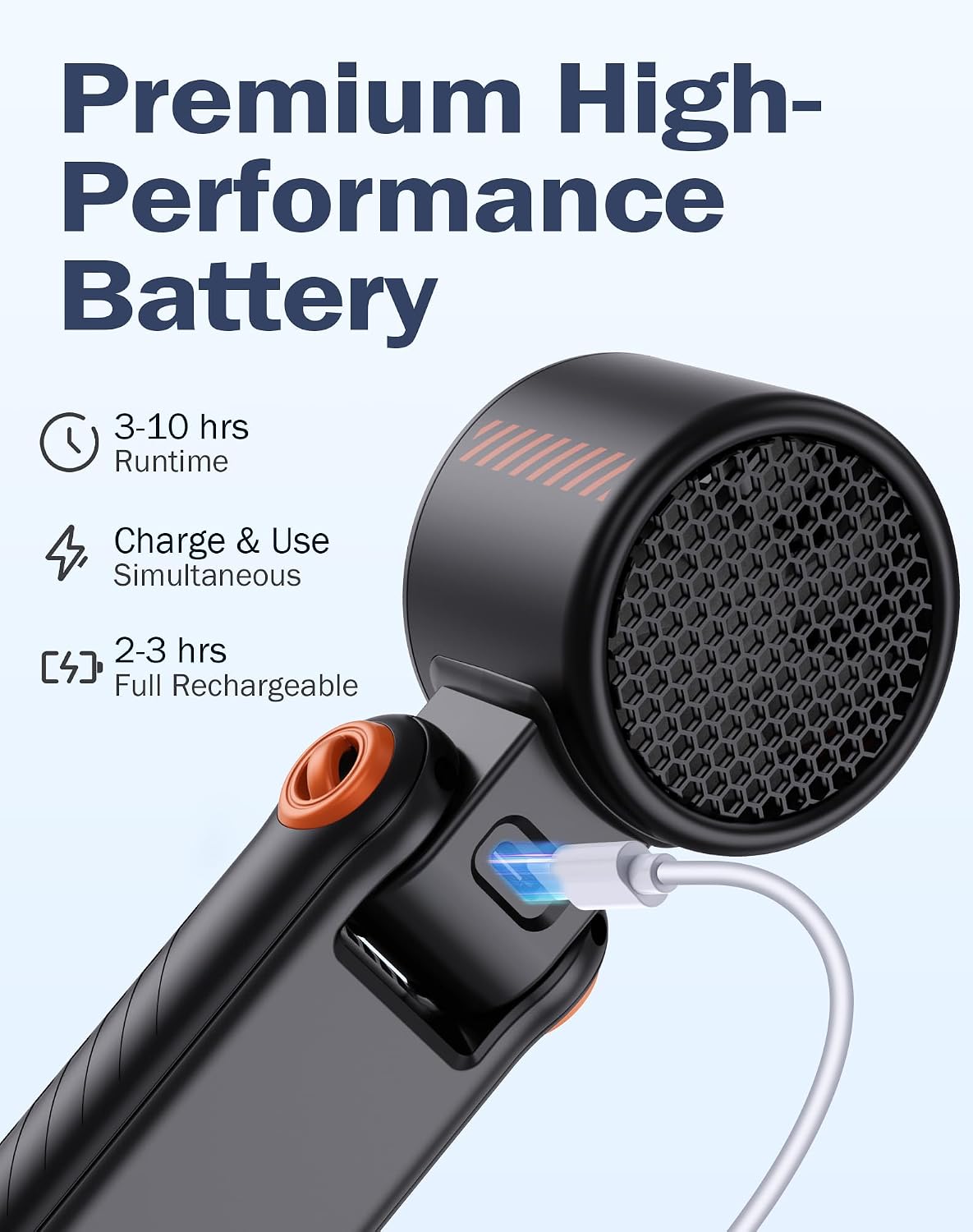 Portable Handheld Fan with Semiconductor Ice Cooling, [Instant Ice Relief], 4000mAh Rechargeable Mini Personal Fan, 5 Speeds, Quiet USB Travel Fan for Outdoor, Commuting, Summer Heat