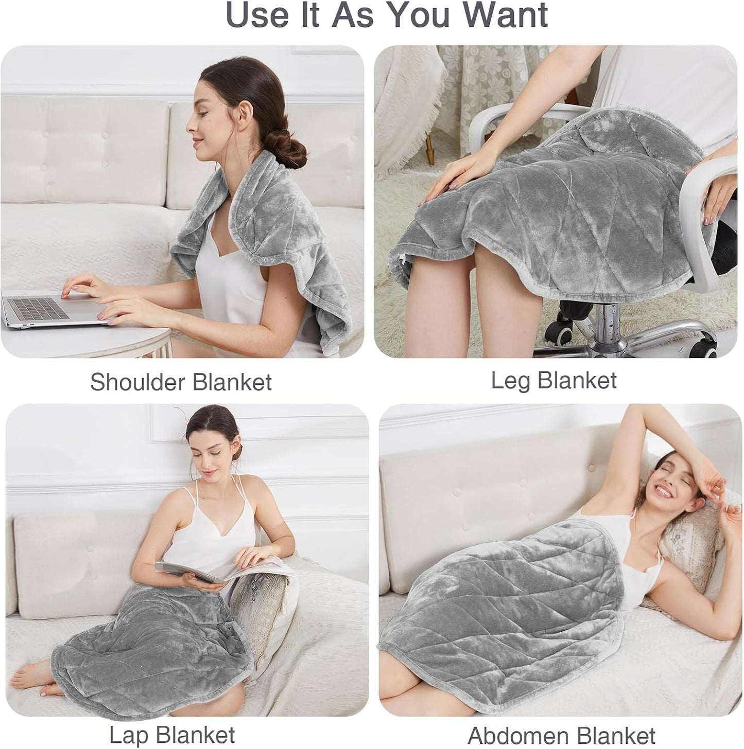 Alomidds Weighted Lap Blanket 7lbs, Cozy Breathable Flannel Weighted Lap Pad for Adults, Small Weighted Blanket for Travel, Couch, Green, 29" x 24"