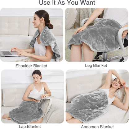 Alomidds Weighted Lap Blanket 7lbs, Cozy Breathable Flannel Weighted Lap Pad for Adults, Small Weighted Blanket for Travel, Couch, Green, 29" x 24"
