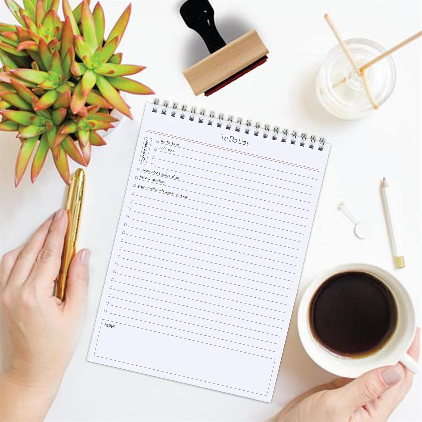 to Do List Notepad 3pcs/Set - Daily Planner Notepad Undated 60 Sheets Tear Off, 5.5" x 8.3" Planning Pad Checklist Productivity Note Pad for Work and Personal Organized