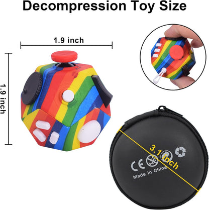 UOOEFUN Small Fidget Toys,12 Sided Fidget Toys,Mini Cube Toys Relief Stress,Autism and Anxiety Depression Anti for Kids Adults Improve Focus (Grey)