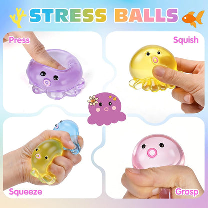 VISCOO 16 Pack Octopus Stress Balls for Kids, Slow Rising Squishy Toys