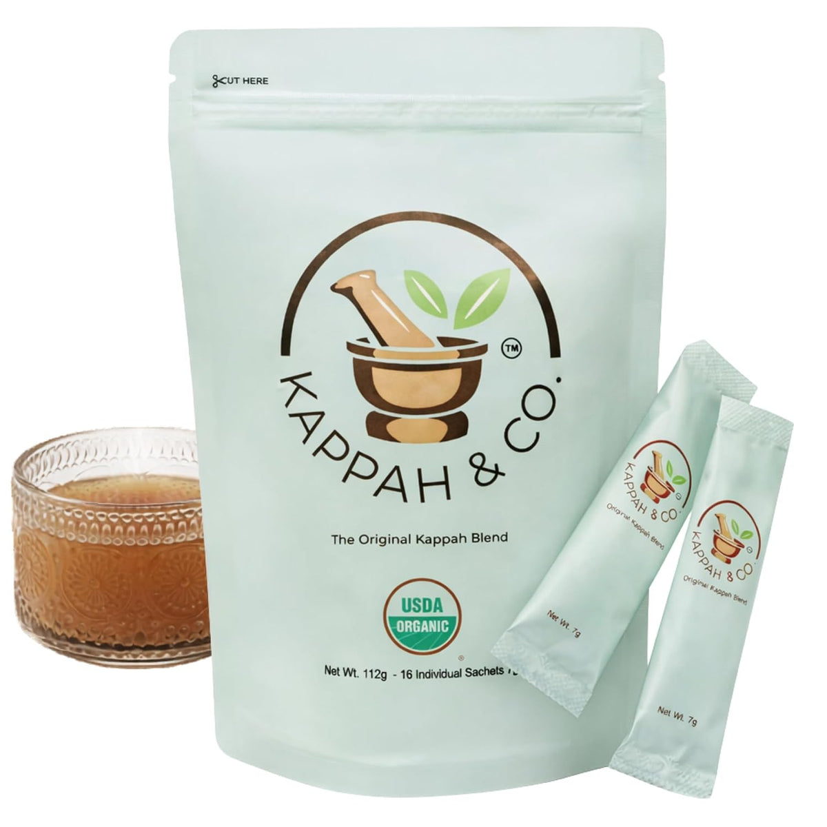 Kappah & Co Organic Fennel Powder Sachets | Herbal Drink | Stomach Ease | 16 Count