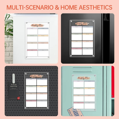 Acrylic Magnetic Kids Chore Board & Star Reward Jar - Dry Erase Fridge Calendar with Erasable Markers, Wooden Stars & DIY Stickers for Visual Schedule, Behavior Tracking & Potty Training Toddlers