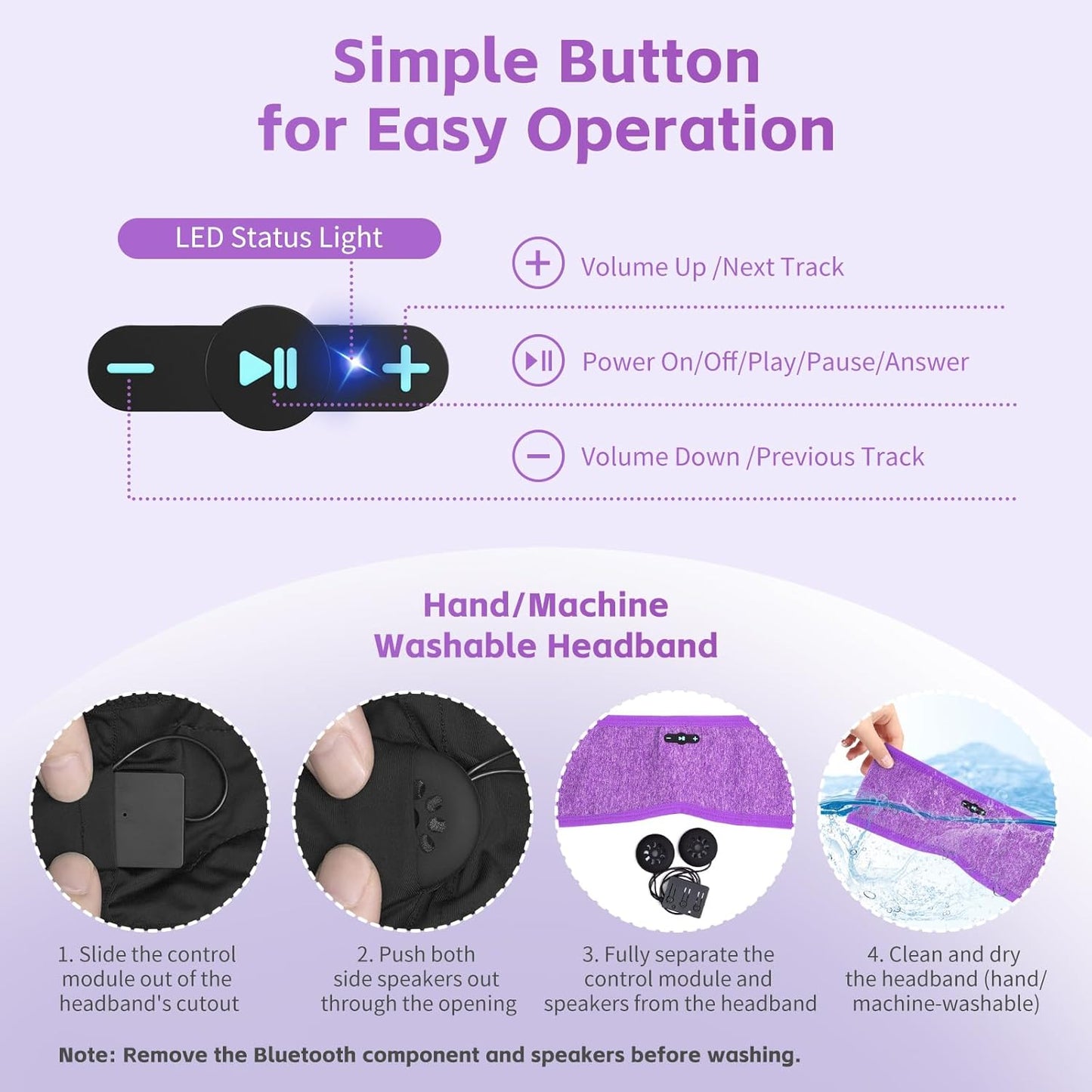 Sleep Headphones Bluetooth 6.0 Headband, 20H Playtime Headband Headphones with HD Stereo Speakers, Sports Wireless Earphones for Side Sleepers Workout Yoga Travel Meditation, Gifts for Women Men
