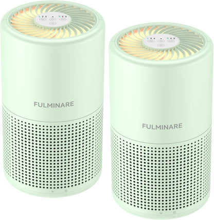 FULMINARE Air Purifiers for Home Bedroom H13 HEPA Air Purifier, 3 Speeds, Timer, 24dB, Small Mini Air Purifier with Night Light, Sage Green