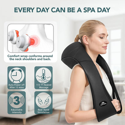 MagicMakers Fathers Day Dad Gifts, Shiatsu Neck Massager with Heat for Pain Relief Deep Tissue – Christmas Gift for Women, Men, Mom, Dad, Her, Him– Amazing Back & Shoulder Relief from Daughter or Son