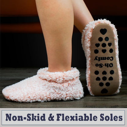 Cozylook Fuzzy Slippers for Women Indoor Soft Sole Slipper Socks with Non Slip Grippers Warm Fluffy