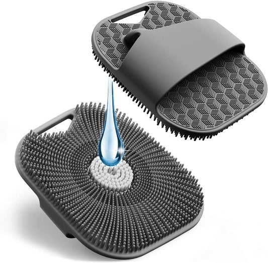 Silicone Body Scrubber, Exfoliating Body Scrubber for Skin Cleansing, Gray