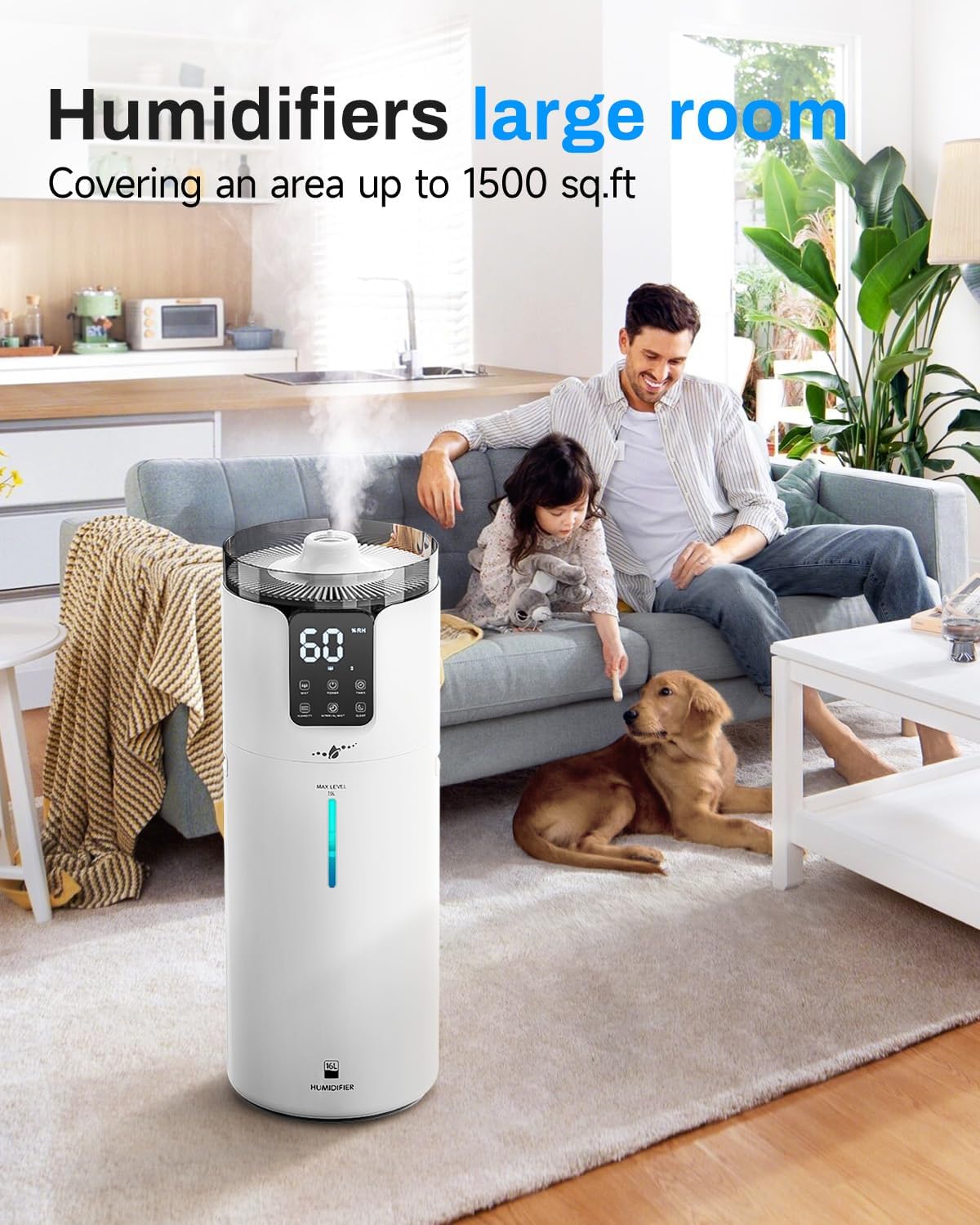 16L Cool Mist Humidifier Large Room Whole House & Commercial 1500 sq.ft