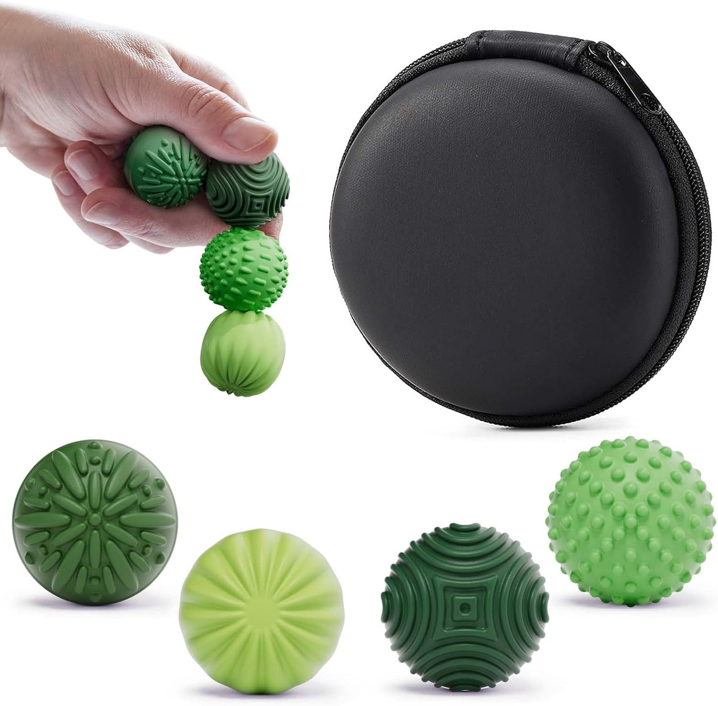 luckdoor Silicone Magnetic Balls Fidget Toys for Adults & Teens,4PCS Stress Relief Sensory Toys for Autism ADHD Anxiety,Fun Textures Gadgets,Office Desk Toy,Stocking Stuffers for Men Women Teen Gifts