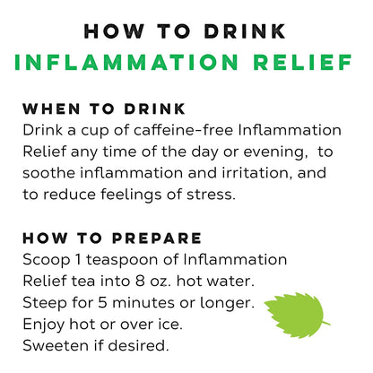 LOOSE LEAF Inflammation Relief Herbal Tea, Soothing Caffeine Free Organic Tea Blend for Stress and Inflammation