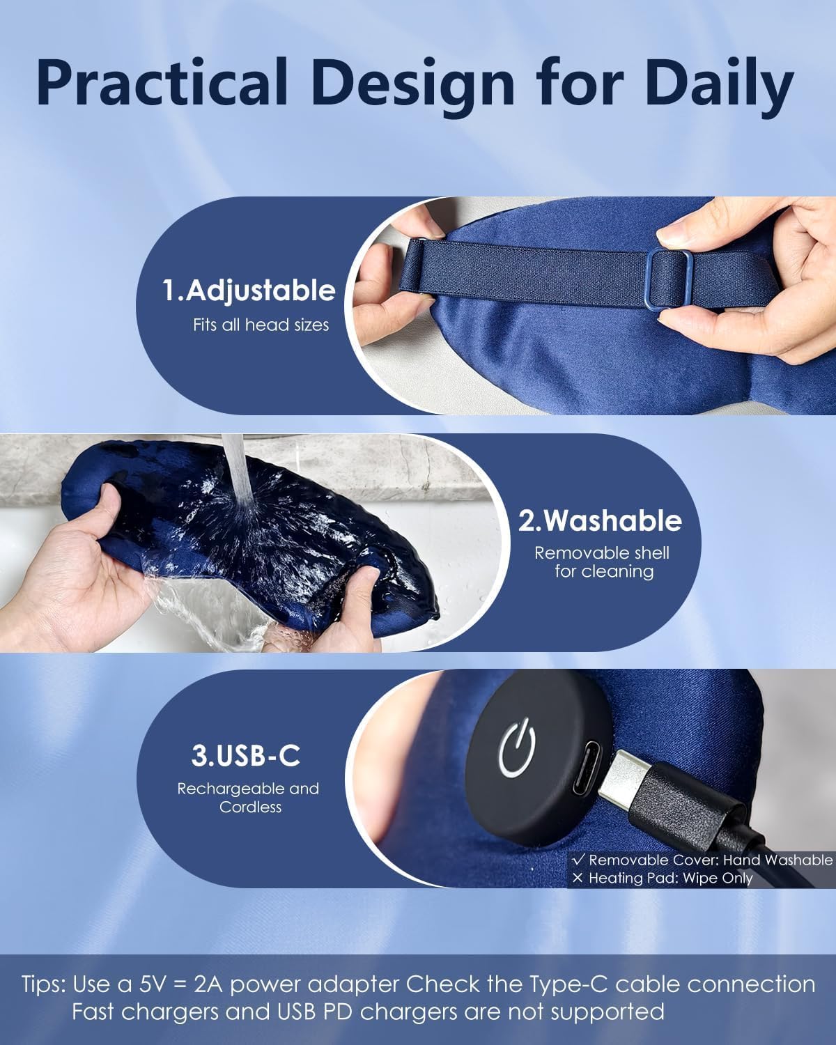 Heated Eye Mask for Dry Eyes, Cordless Sleep Mask with Warm Compress
