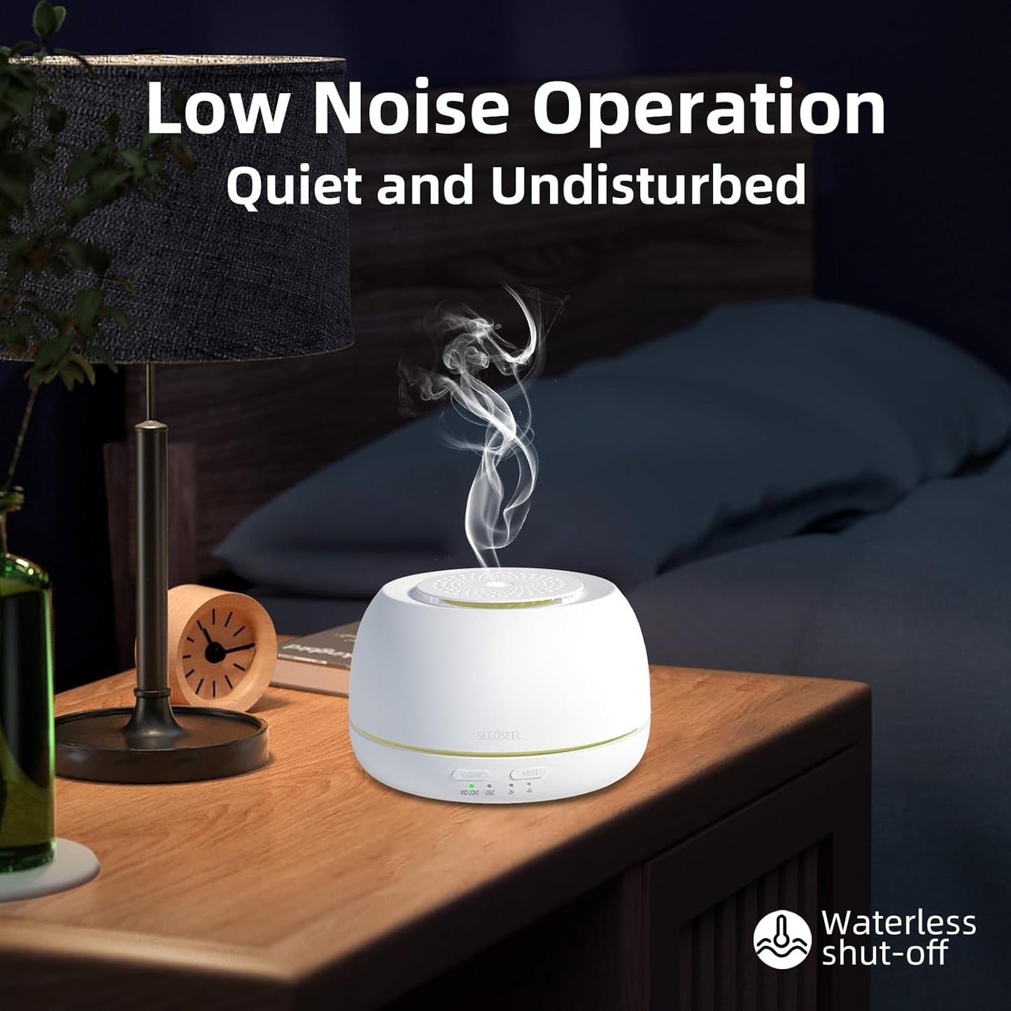 SEEDSEEL 300ML Essential Oil Diffuser,Ultrasonic Aromatherapy Diffuser, 7-Color Gradient Lights, Remote Control, 8 Hours Run Time, Suitable for Home,Office