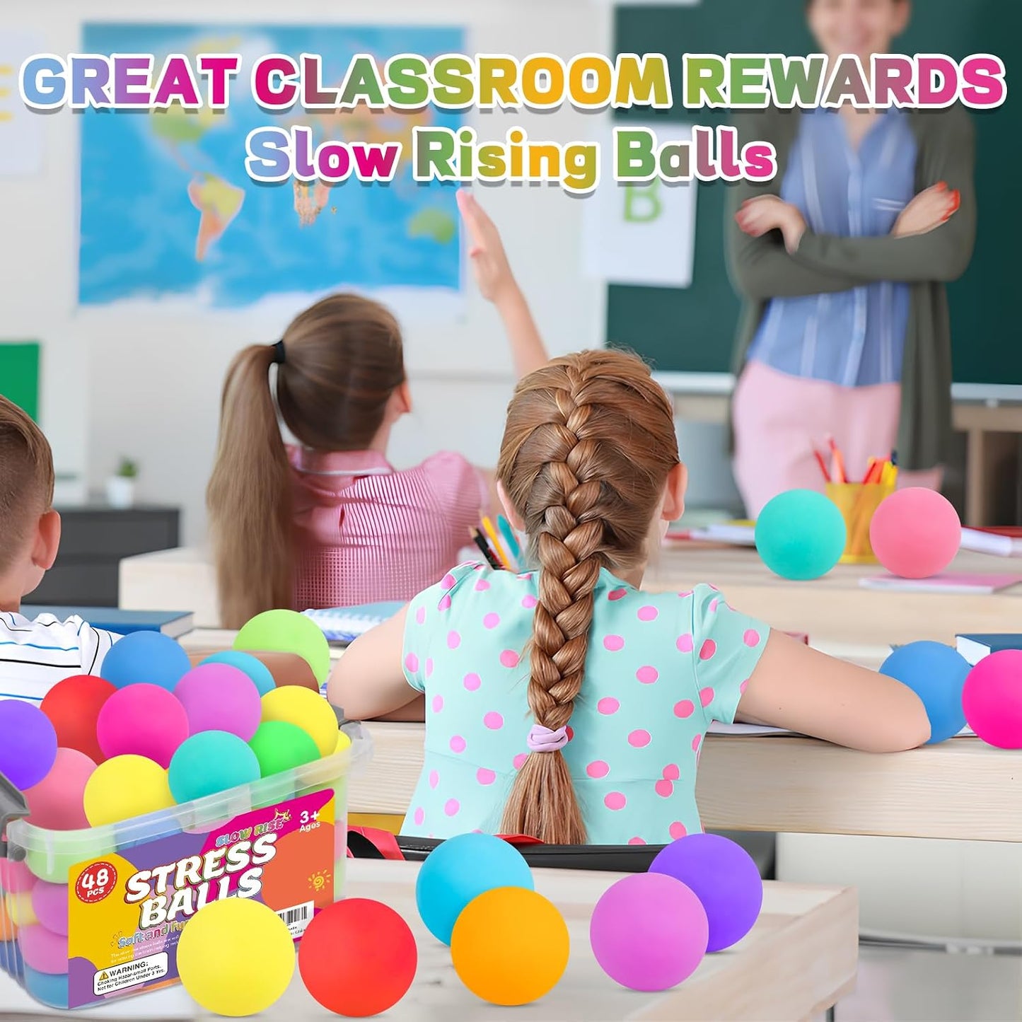 12 Pack Slow Rising Stress Ball,Stress Balls for Kids Adults,Stretchy Fidget Toys for Stress Relief,Hand Therapy Sensory Squishy Ball, Squishy Toys for Kids, Classroom Prize Box Party Favors