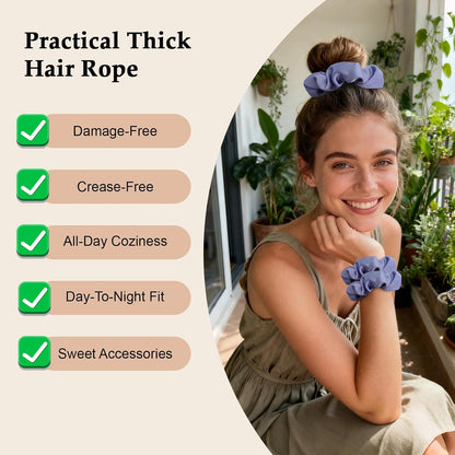 Satin Scrunchies for Women – 8PCS Blush & Brown Silk Hair Ties Set – No Crease, Frizz-Free, Gentle Elastic Hair Bands, Soft & Stylish Everyday Hair Accessories Gifts