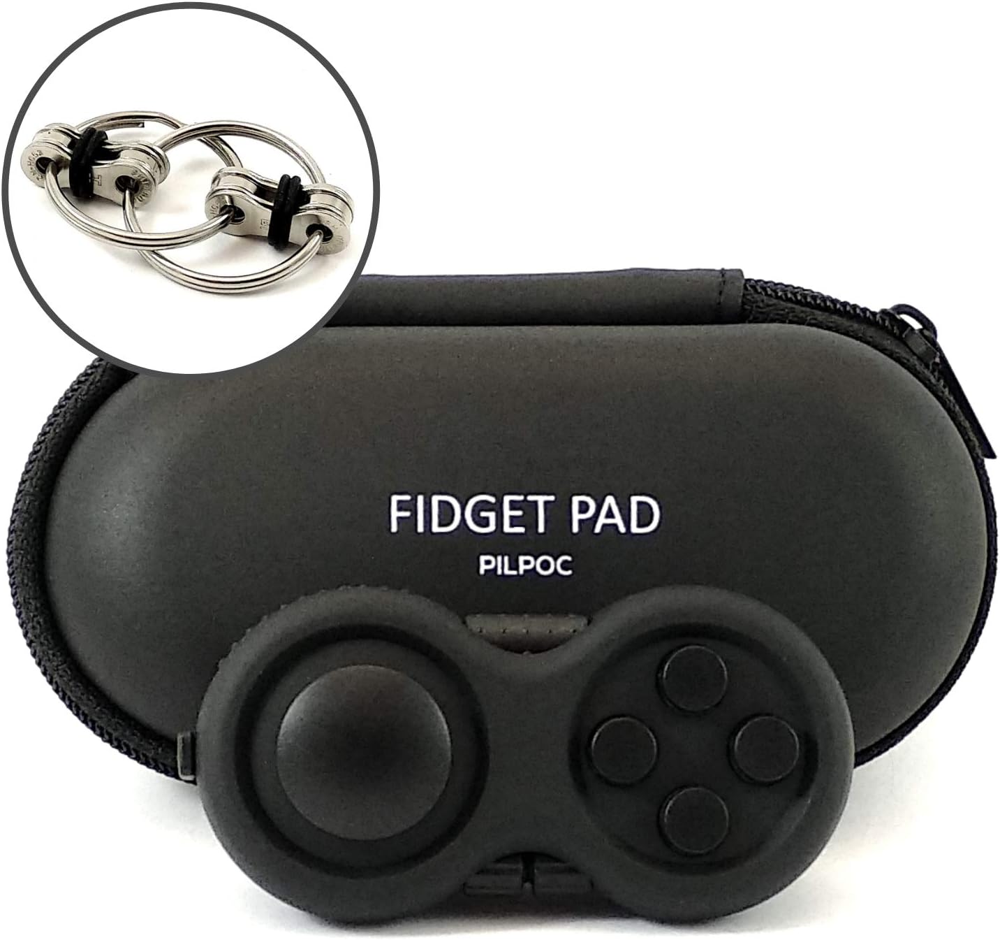 PILPOC theFube Fidget Cube, 6-Sided Stress Relief Infinity Cube for Adults & Kids, Boosts Concentration, Mindfulness Aid, Silent & Audible Modes, Stocking Suffers for Boys, Kids and Adults (Midnight)