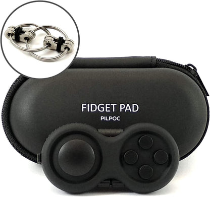 PILPOC theFube Fidget Cube, 6-Sided Stress Relief Infinity Cube for Adults & Kids, Boosts Concentration, Mindfulness Aid, Silent & Audible Modes, Stocking Suffers for Boys, Kids and Adults (Midnight)