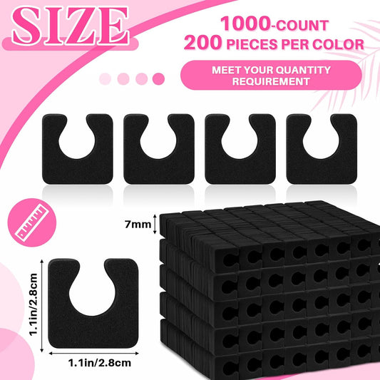 Mumufy 1000 Pcs Individual Toe Separators Bulk Soft Foam Comfortable Pedicure Toe Separators Dividers for Women Men Art Manicure Feet Nail Polish Painting Spa(Multicolor)