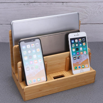 Zerodeko Bamboo Charging Station Docking Organizer Holder Xmas