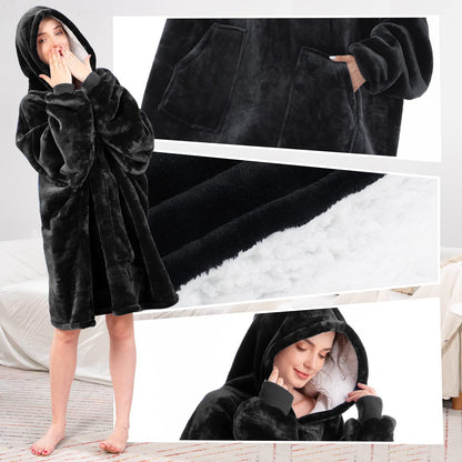 Aemicion Strawberry Blanket Hoodie,Oversized Sherpa Wearable Hooded Blanket,Warm Cozy Sweatshirt Gifts for Women Girls Adult