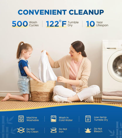 Premium 100% Waterproof King Mattress Protector Breathable Cooling 3D Air Fabric Cover Smooth Soft Hypoallergenic Noiseless Bed Cover Machine Washable Vinyl Free, 8-21'' Deep Pocket