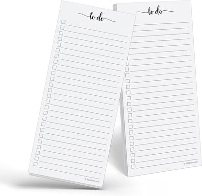 321Done To Do List Notepad, 2-Pack 50 Sheets Each, 3.7x8.5 College Ruled Pad, 70lb Matte Paper, Note Pad for Shopping List, Checklist To-Dos Tasks Planning for Home Office, Made in USA