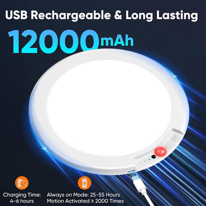 Rechargeable Motion Sensor Ceiling Light, Battery Operated Closet Light