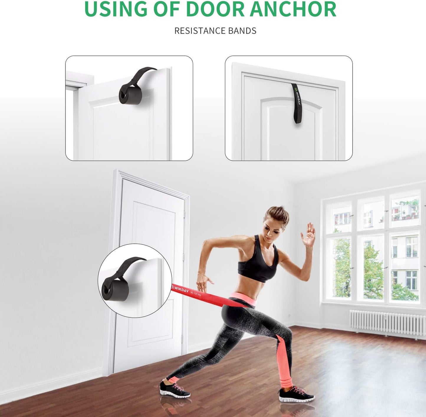 WIKDAY Resistance Bands, Pull Up Bands, Workout Bands for Exercise, Thick Heavy Resistance Band Set with Door Anchor, Elastic Bands for Body Stretching, Training at Home/Gym for Men & Women