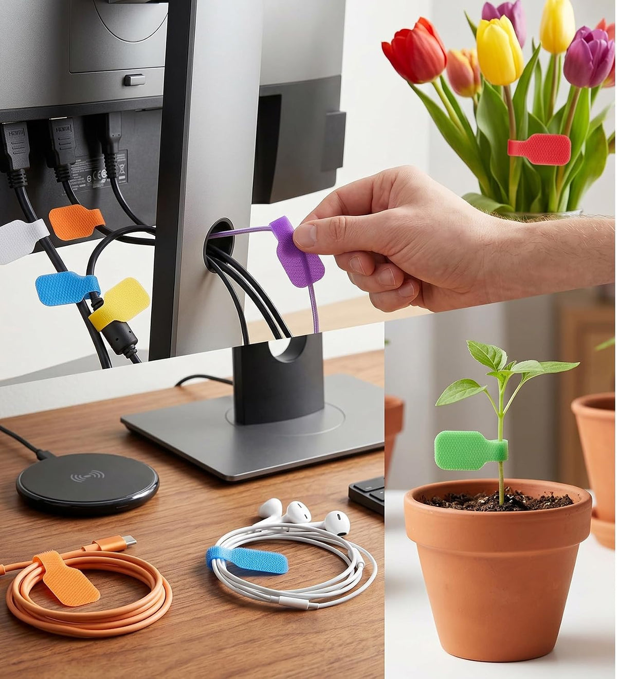 40 Pcs Cable Labels for Cords, Cord Labels for Electronics Write-On Reusable