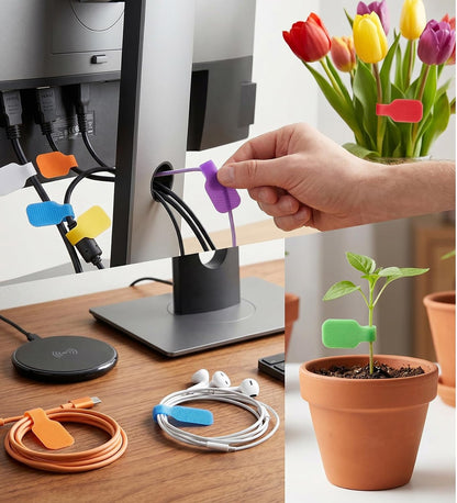 40 Pcs Cable Labels for Cords, Cord Labels for Electronics Write-On Reusable