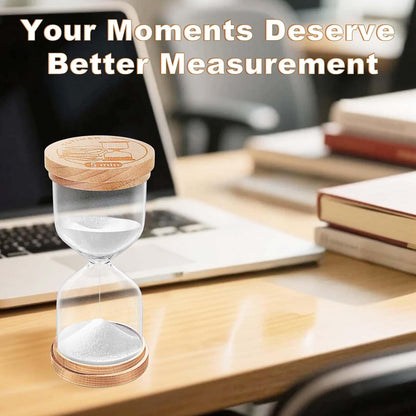 1 Minute Sand Timer, Wooden Sand Hourglass, Small Blue Hourglass, Sandglass Clock 1 Min for Classroom,Game,Decorative (Black)