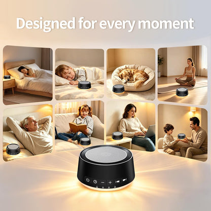 Sound Machine Night Light White Noise Machine with 30 Soothing Sounds 12 Colors Night Light Sleep Machine for Baby Kids Adults Brown Pink Nosie Machine with 32 Volume Levels for Office Home Travel