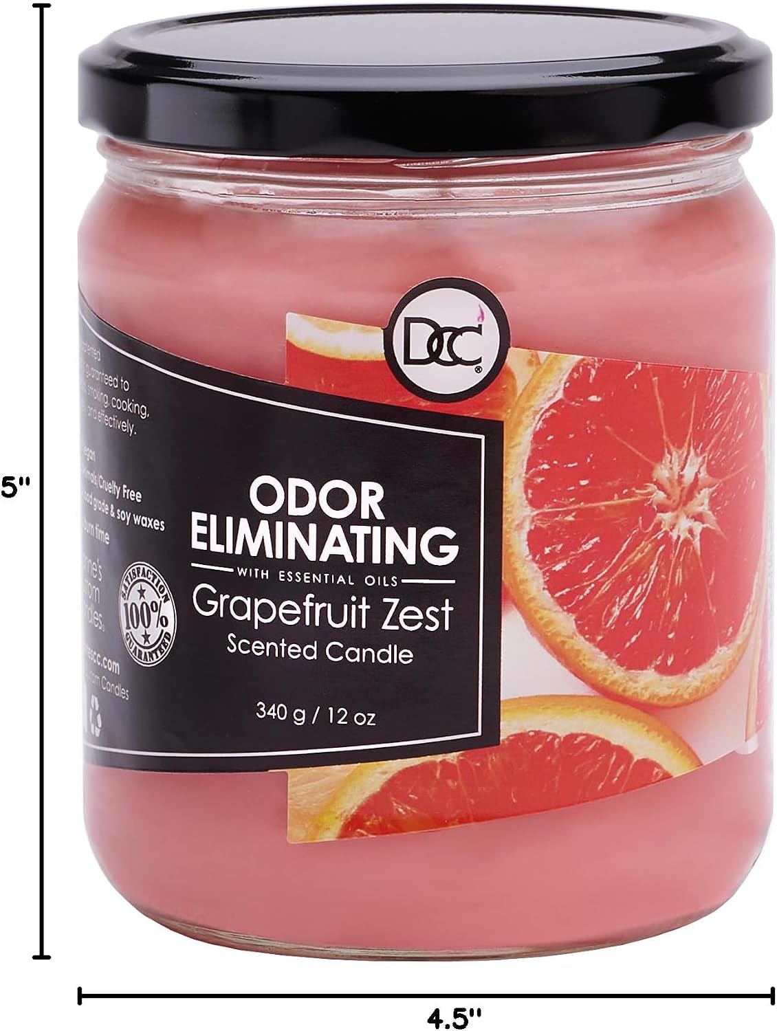 Vanilla Bean Odor Eliminating Highly Fragranced Candle - Eliminates 95% of Pet, Smoke, Food, and Other Smells Quickly - Up to 80 Hour Burn time - 12 Ounce Premium Soy Blend - Colors A