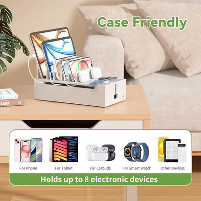 Pezin & Hulin Cell Phone Charging Station for Multi Devices-Natural Bamboo