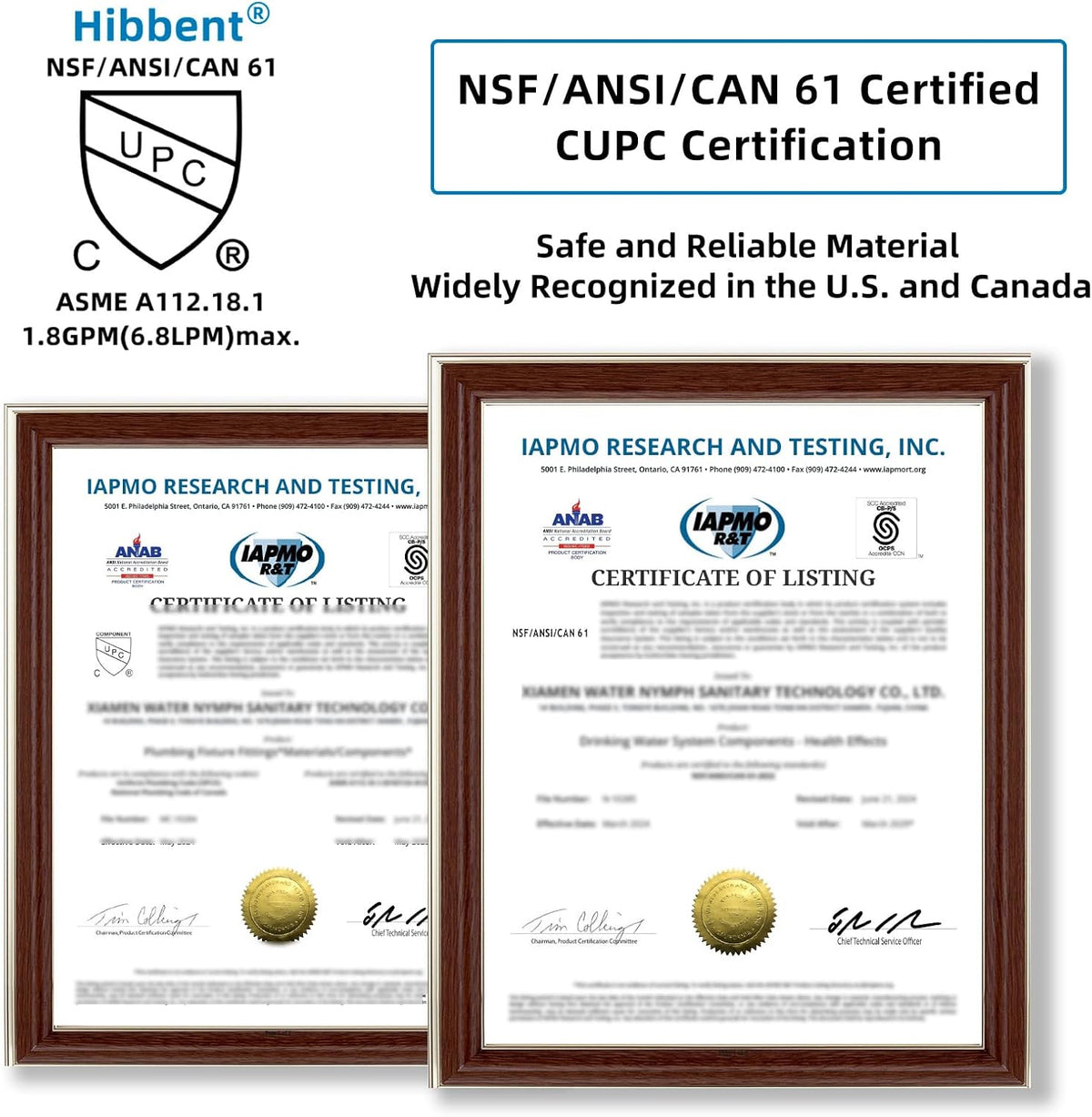 Hibbent NSF/ANSI/CAN 61 & cUPC Certified Faucet Aerator, Chrome
