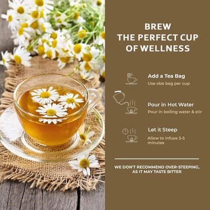 Life Plus Style Gourmet Pagoda Garden Chamomile Lavender Herbal Tea Caffeine Free Hot or Iced Floral Blend Natural Delicious Sleep Tea 60 Tea Bags