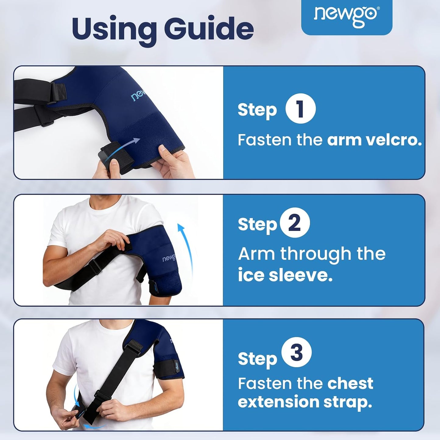 NEWGO Shoulder Ice Pack Wrap - FSA Eligible, Reusable Gel Cold Compression Sleeve for Rotator Cuff, Shoulder Surgery Recovery & Injuries, Tendinitis, Frozen Shoulder - Fits Both Shoulders