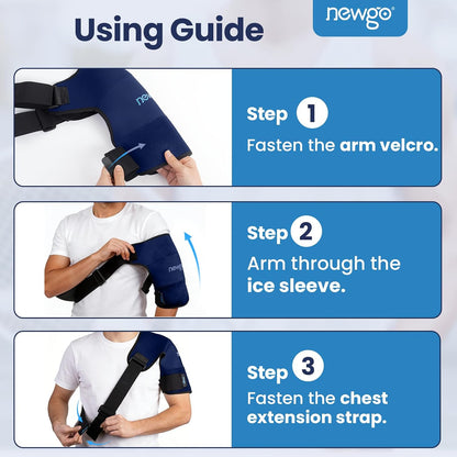 NEWGO Shoulder Ice Pack Wrap - FSA Eligible, Reusable Gel Cold Compression Sleeve for Rotator Cuff, Shoulder Surgery Recovery & Injuries, Tendinitis, Frozen Shoulder - Fits Both Shoulders