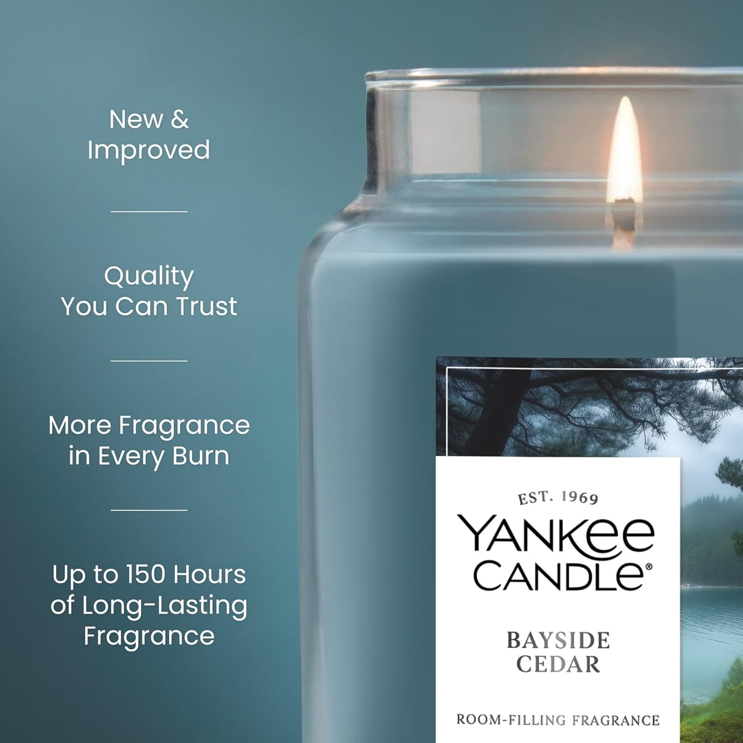Yankee Candle Mid Summer's Night, Scented Candle, 22oz Large Jar with up to 150 Hour Burn, Giftable