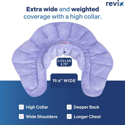 REVIX Heated Neck Wrap Microwave Heating Pad for Neck and Shoulders Pain Relief, Weighted Neck Warmer Microwavable with Miost Heat, Unscented