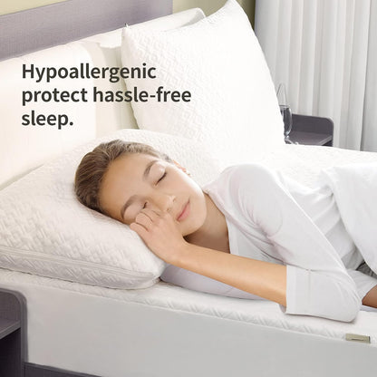 CoolShields Pillow Protector (2 Pack) Standard – Waterproof Zippered Pillow Covers, Hypoallergenic, Premium Pillowcase Encasement for Better Sleep