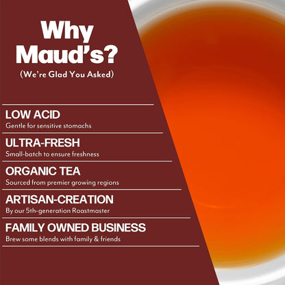 Maud's Organic Chamomile Lavender Tea Pods, 24 ct, Single Serve Pods – 100% Gourmet Blended Tea Leaves, Compatible with Keurig K Cups Maker