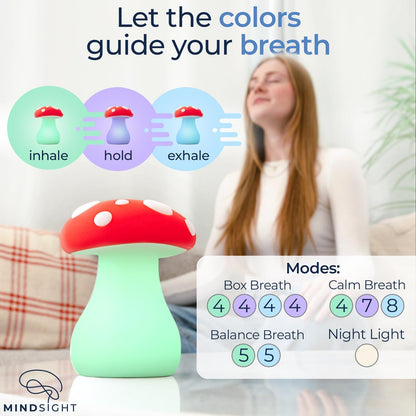 Mindsight 'Original Breathing Buddha' Guided Visual Meditation | 3 Modes to Slow Your Breathing & Calm Your Mind | Stress & Anxiety Relief | Wellness Gift | Adults, Kids, Classrooms | USB Rechargeable