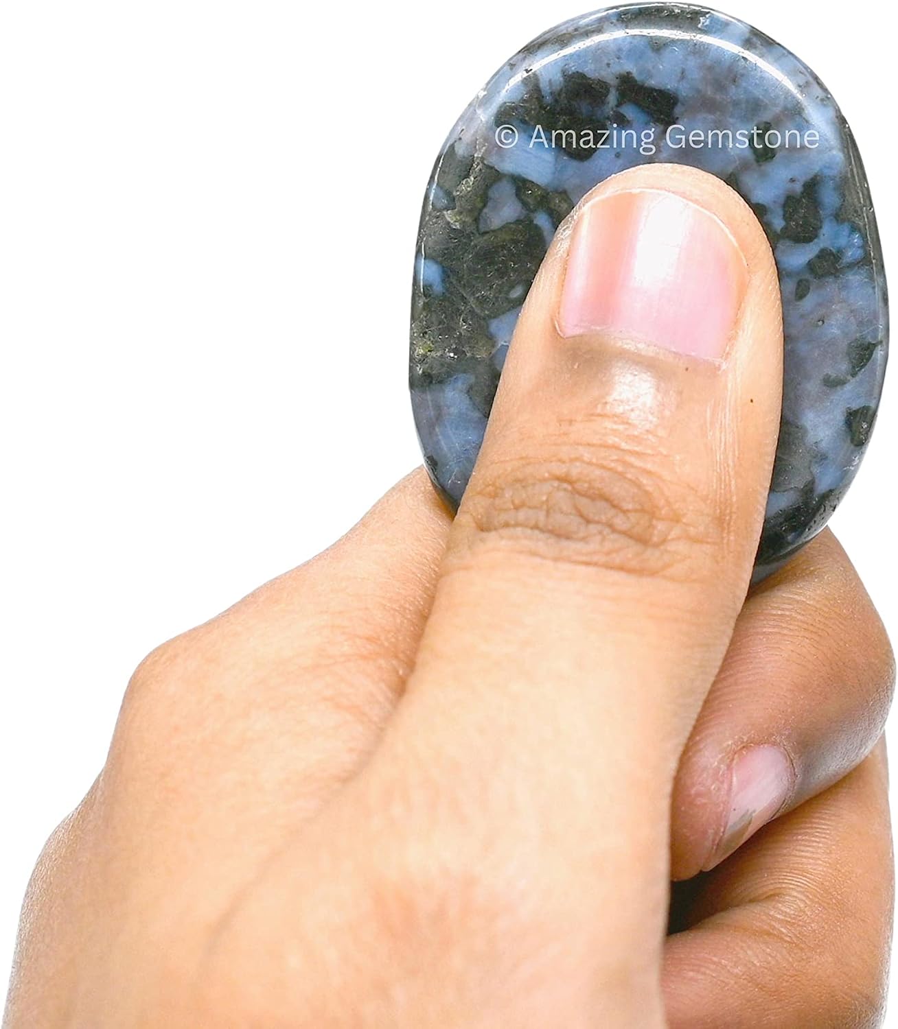 Amazing Gemstone Labradorite Thumb Worry Stone, Anxiety Stone, Healing Crystals - Piedra Crystal Fidget for Gift, Meditation, Calming, Relaxation, Stress Relief - Colors A